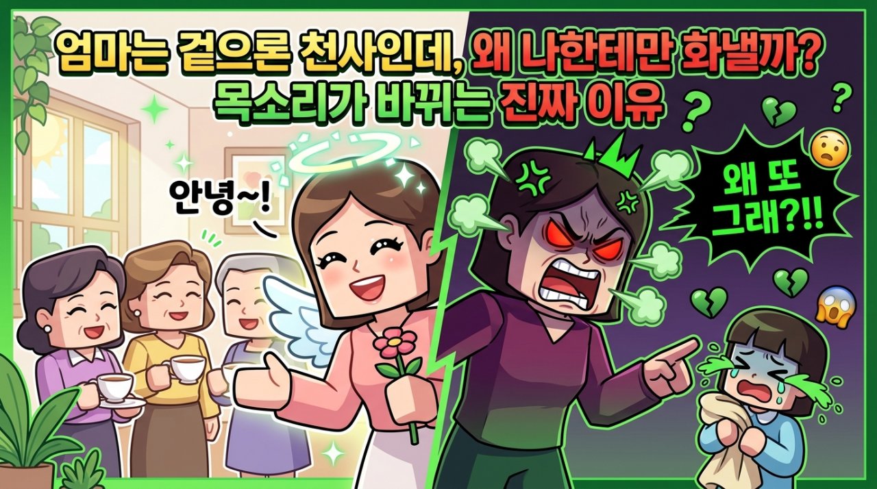 엄마는 밖에선 천사인데 왜 나한테만 화낼까? 목소리가 바뀌는 진짜 이유